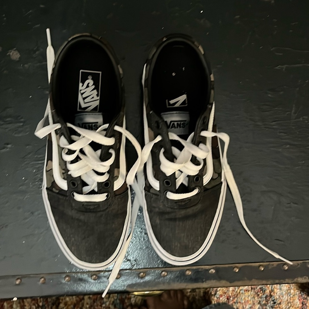 Vans Off The Wall Low Top Camo/ Black Skate Shoes Men 7.5